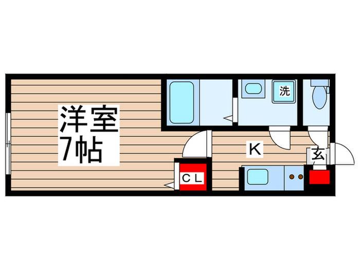 アンジェ(1K/1階)の間取り写真
