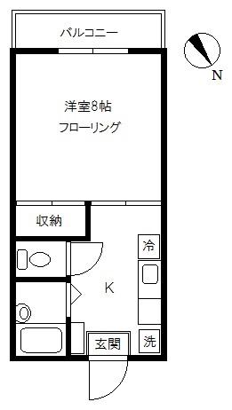 サンエミール(1K/1階)の間取り写真