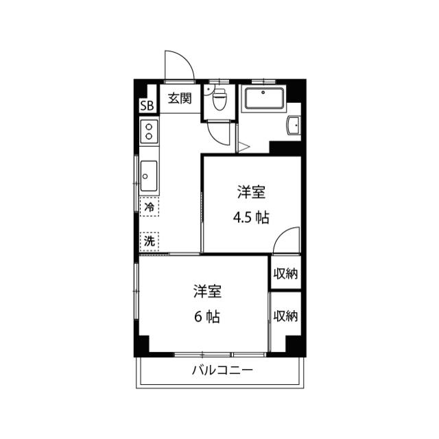 今泉マンション(2K/1階)の間取り写真