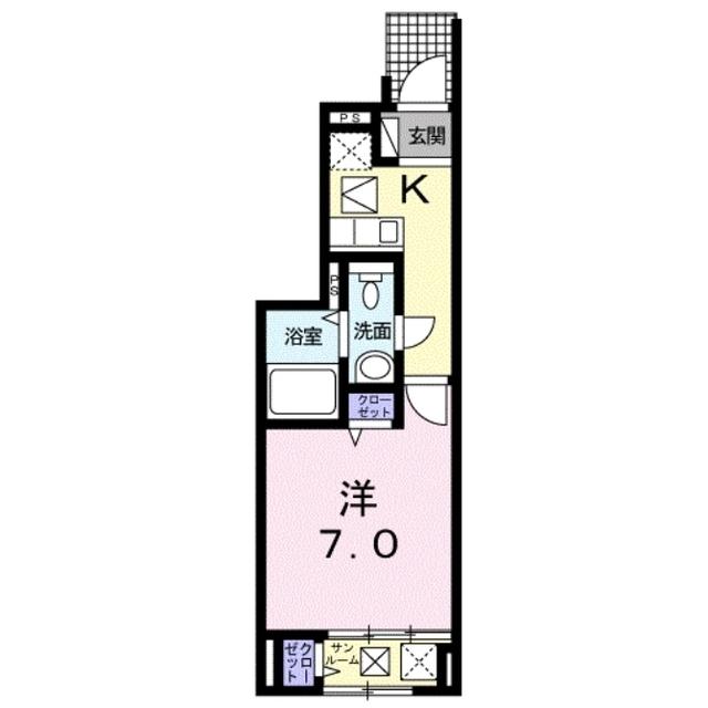 静岡鉄道静岡清水線 長沼駅(静岡) 徒歩11分 2階建 築11年(1K/1階)の間取り写真