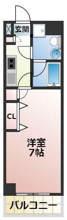FLAT 熊本(1K/5階)の間取り写真