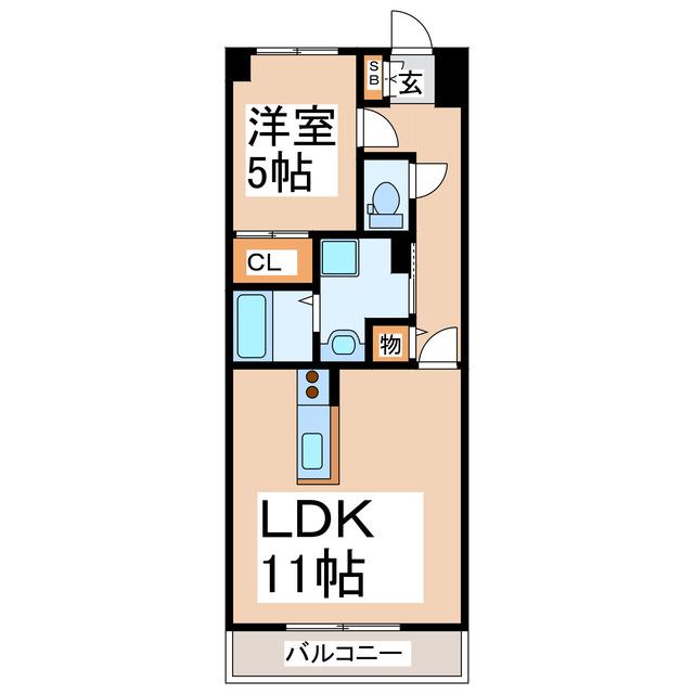 CHANGE.BLD(1LDK/6階)の間取り写真