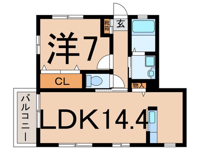 メゾンドゥ(1LDK/2階)の間取り写真