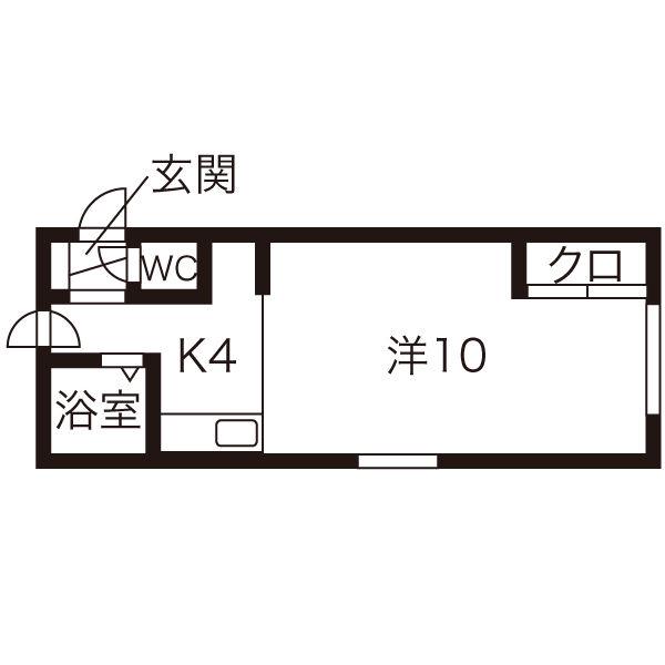 アーバンクラスタ南4条(1K/4階)の間取り写真