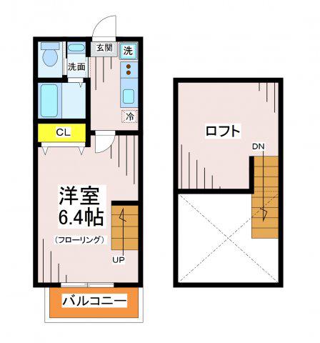 セピアコート仙川(1K/2階)の間取り写真