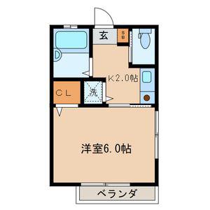 ルミエールヒイラギ(1K/2階)の間取り写真