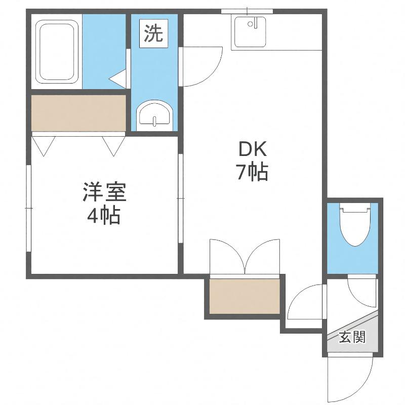 アークコート南郷3丁目II(1DK/3階)の間取り写真