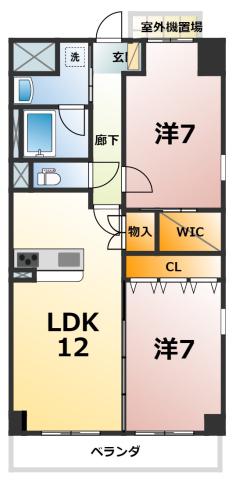 ルミナスパレス刈谷(2LDK/3階)の間取り写真