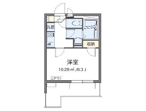 クレイノCLOVER(1K/2階)の間取り写真