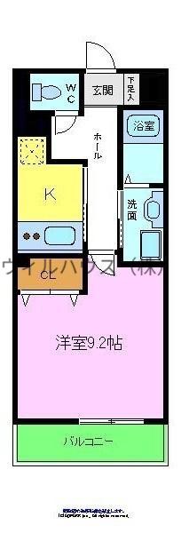 パークサイドヴィラ(1K/1階)の間取り写真