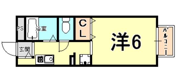 ラッスル大社(1K/1階)の間取り写真