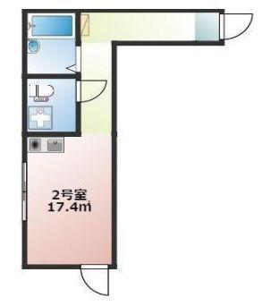 BACE岸谷(1K/2階)の間取り写真