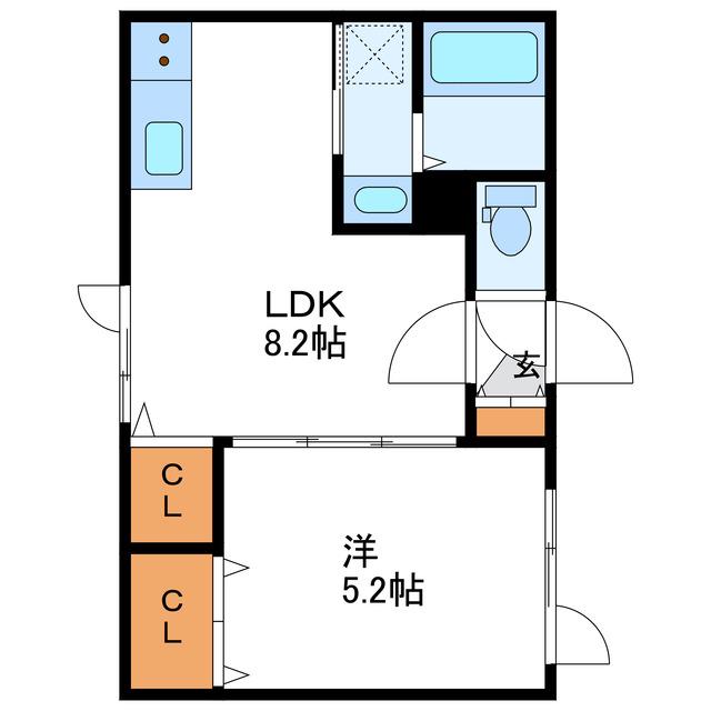 POPLAR(1LDK/1階)の間取り写真