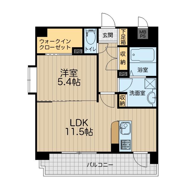 グランフィーネ春日(1LDK/5階)の間取り写真
