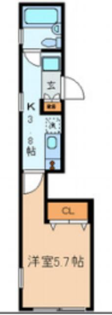マンション明石(1K/3階)の間取り写真