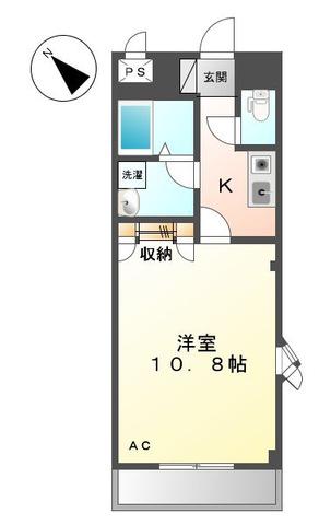 ソレアード(1K/2階)の間取り写真
