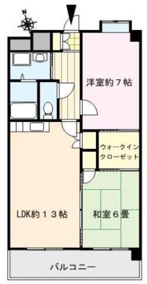 グランドゥールパティオ(2LDK/4階)の間取り写真