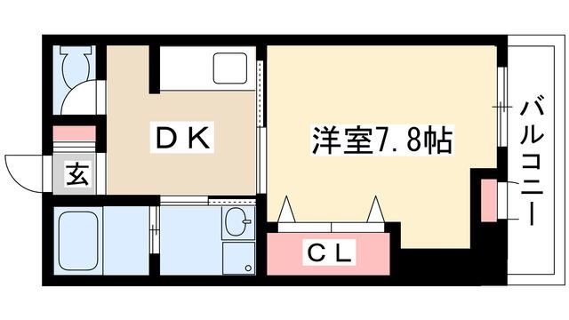 スタスィオン一社(1DK/2階)の間取り写真