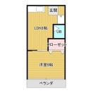 レザンドール市岡(1LDK/1階)の間取り写真