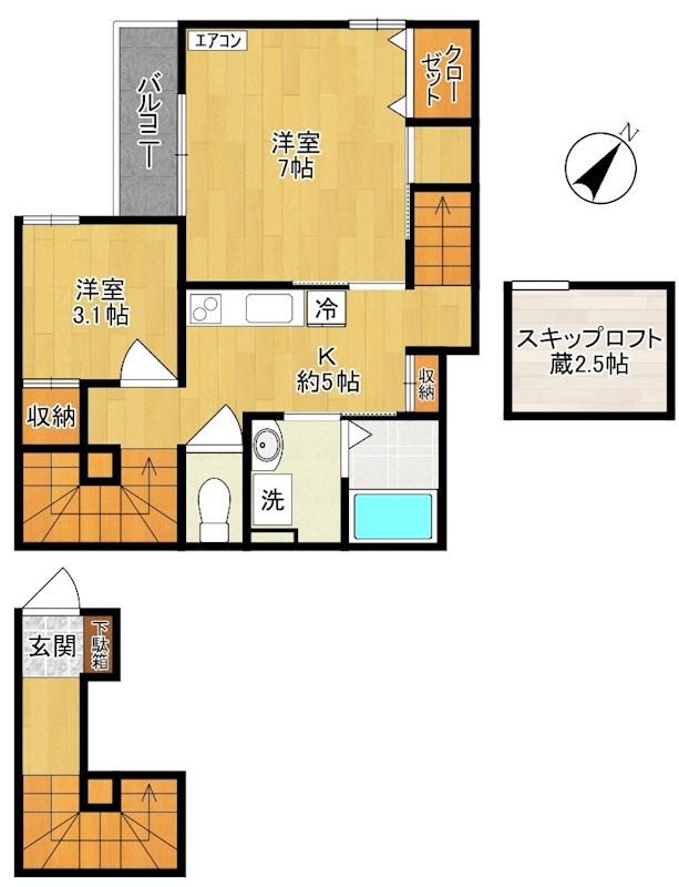 PRE・VERGER - プレ・ベルジェ -(2K/2階)の間取り写真