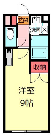 カーティアス坂戸(ワンルーム/1階)の間取り写真