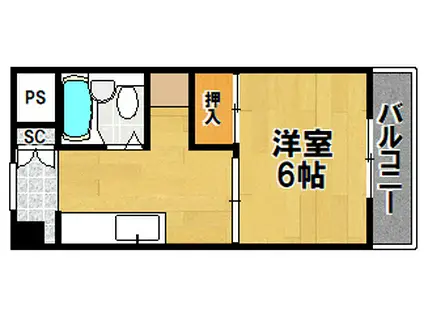 リビーナ東花園(1K/2階)の間取り写真