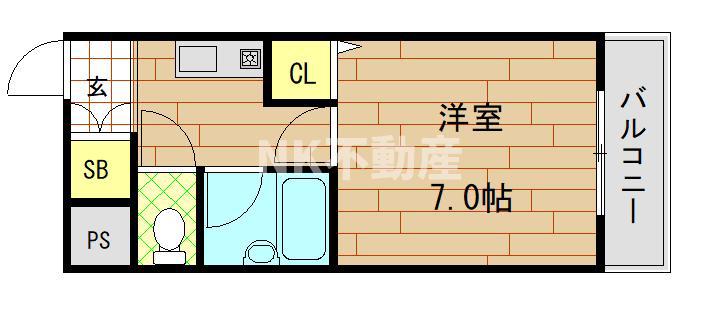 コーポラス光進(1K/2階)の間取り写真