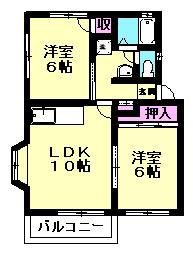 グリーンハイツ(2LDK/1階)の間取り写真