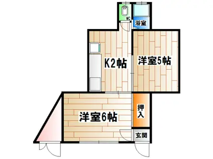 諏訪文化(2K/1階)の間取り写真