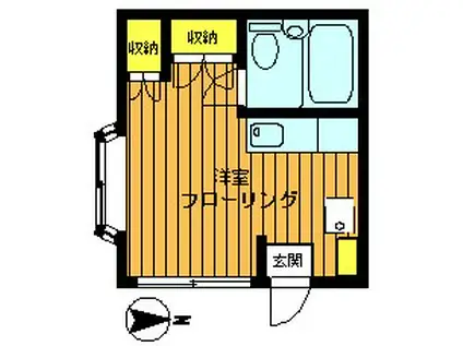 アンダンテ(ワンルーム/2階)の間取り写真