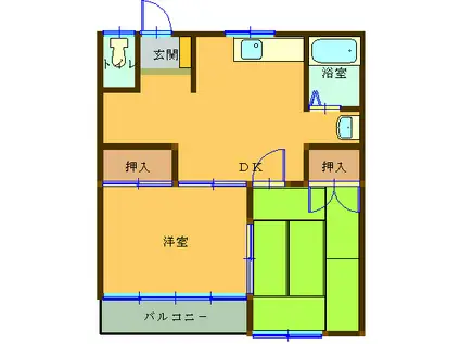 ハイツ斉藤(2DK/1階)の間取り写真