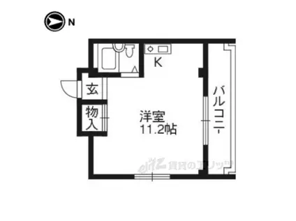 高雄ビル(ワンルーム/3階)の間取り写真