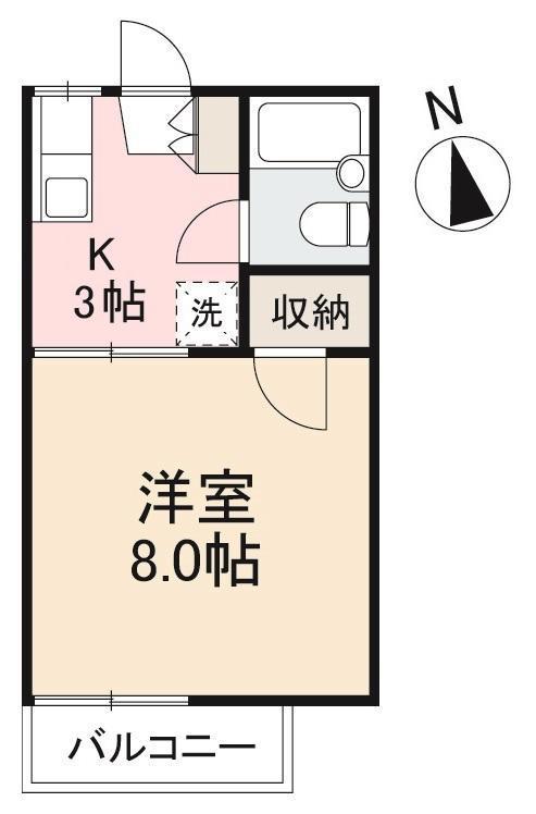 コーポエミ(1K/2階)の間取り写真