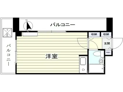 新宿御苑ダイカンプラザ(ワンルーム/13階)の間取り写真