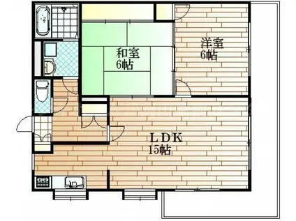ラシェール松本(2LDK/2階)の間取り写真