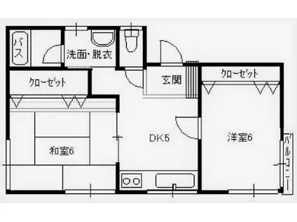 メゾン・F・ハウス(2DK/2階)の間取り写真