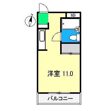 アーバンボックス(1K/4階)の間取り写真