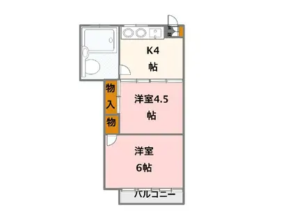 田村コーポ(2K/3階)の間取り写真