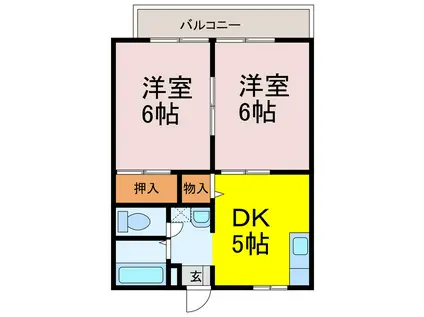 さくらハイツ(2DK/2階)の間取り写真