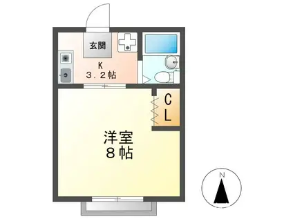 コーポソフィア(1K/1階)の間取り写真