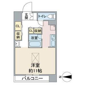 ラクロア(ワンルーム/8階)の間取り写真