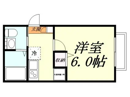 フェリオ藤塚(1K/2階)の間取り写真