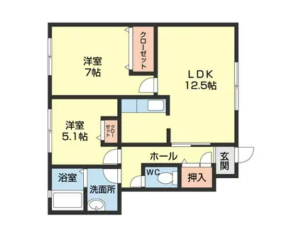 フォーナス(2LDK/1階)の間取り写真