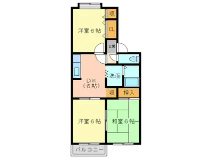 プレジールシャンテ(3DK/1階)の間取り写真