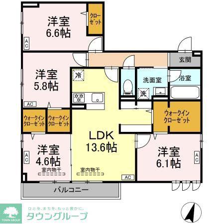 レジデンス湘南II(4LDK/2階)の間取り写真