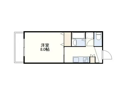 マンション大洋(1K/1階)の間取り写真