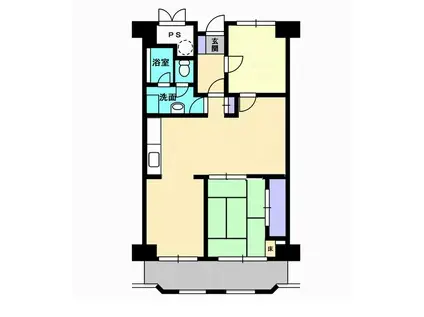 桜町マンション(2LDK/10階)の間取り写真