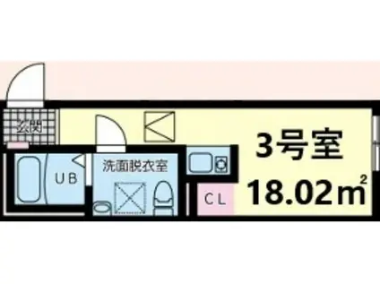 グランディールさがみ野(ワンルーム/3階)の間取り写真