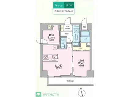 アルフィーネ桜上水(1LDK/4階)の間取り写真