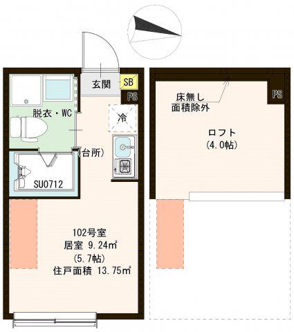 ハーモニーテラス練馬春日町(ワンルーム/1階)の間取り写真